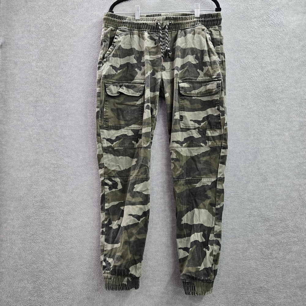 Ecko Unltd. Men Pants L Green Cargo Camouflage Logo 29" Inseam Skater Y2K